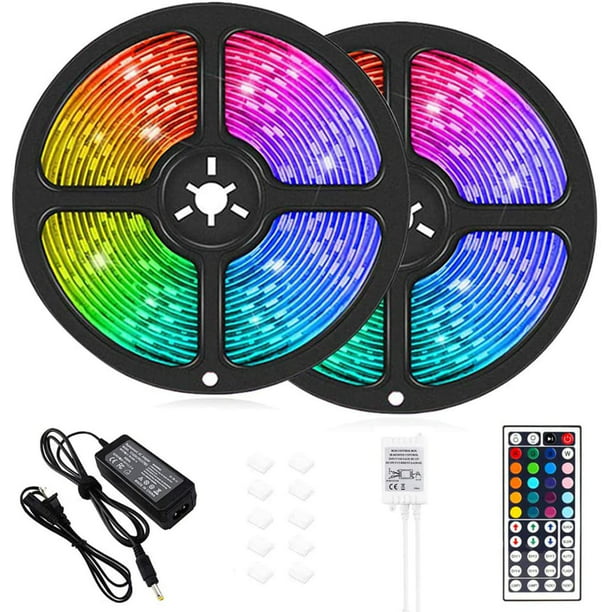 66FT Flexible 3528 RGB LED SMD Strip Light Remote Fairy Lights Room TV Party Bar